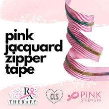 Load image into Gallery viewer, Pink Jacquard Zipper Tape - 5 Yard Bundle - Pink Charity Collection - RETAIL