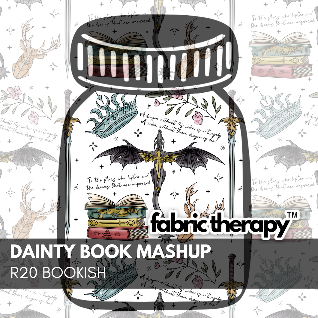 R20 - Dainty Book Mashup - White - Bookish Pre-Order