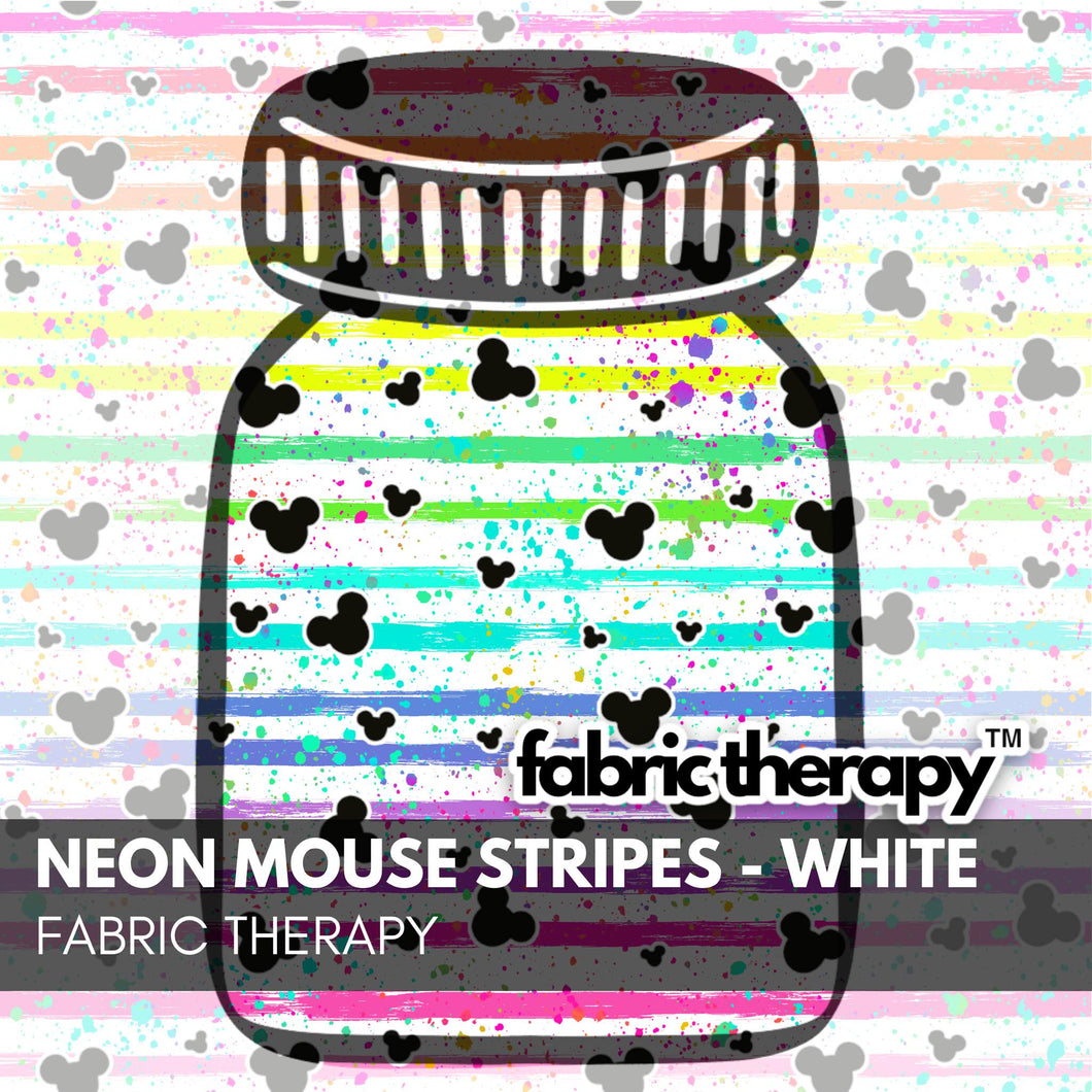 Neon Mouse Stripes - White - Pre-Order