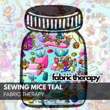 Load image into Gallery viewer, R24 - Sewing Mice Teal - Main - Pre-Order
