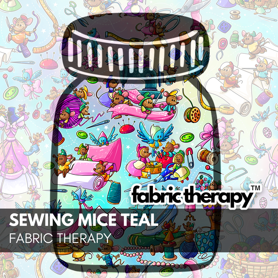 R24 - Sewing Mice Teal - Main - Pre-Order