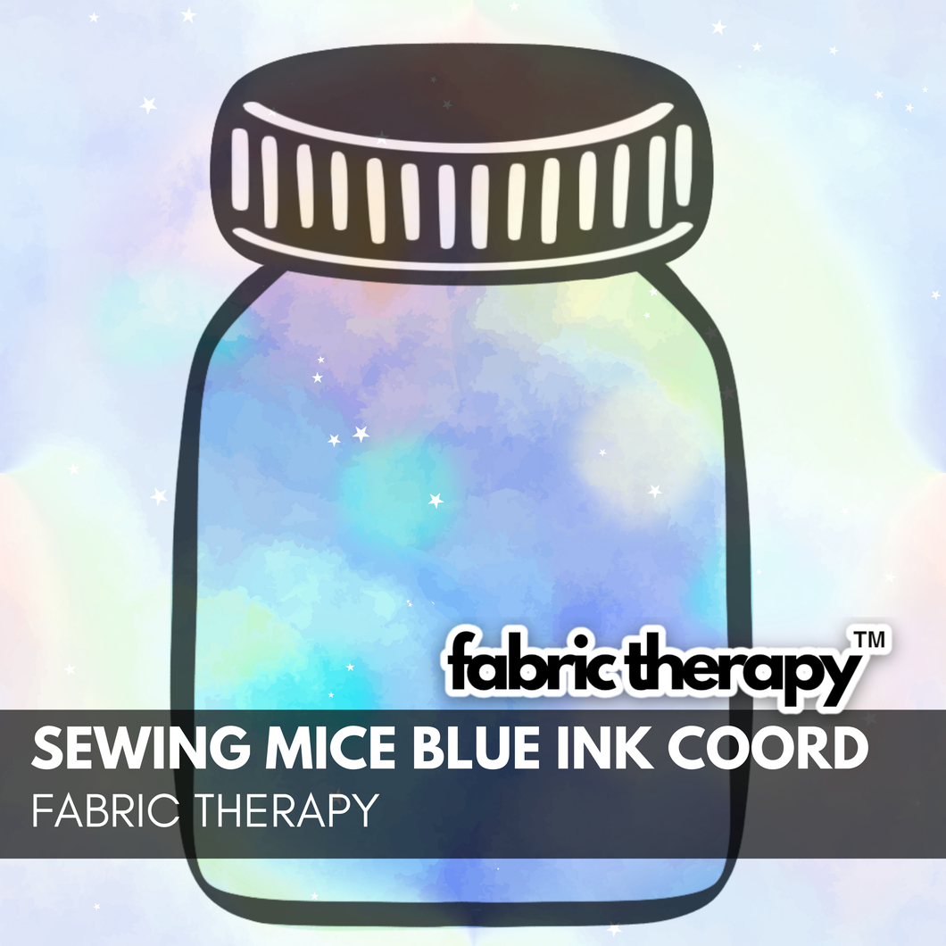 R24 - Sewing Mice Blue Ink Coord -  Pre-Order