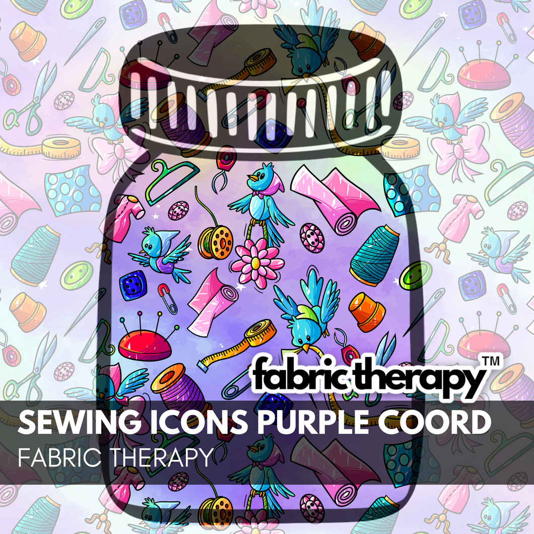 R24 - Sewing Icons Purple - Coord -  Pre-Order