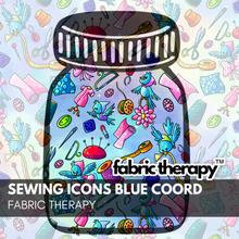 Load image into Gallery viewer, R24 - Sewing Icons Blue - Coord -  Pre-Order
