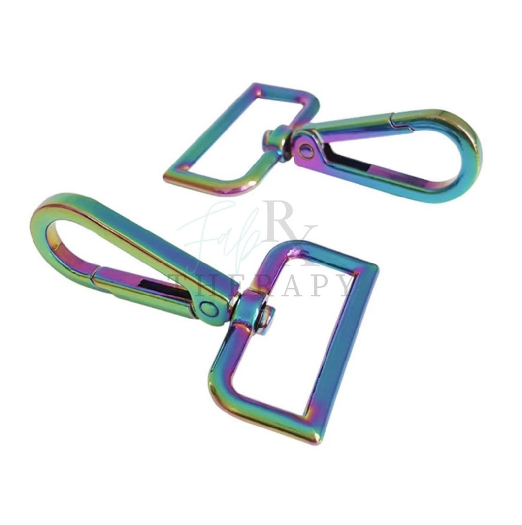 Prism Rainbow Hook Clasps - Rectangle Loop